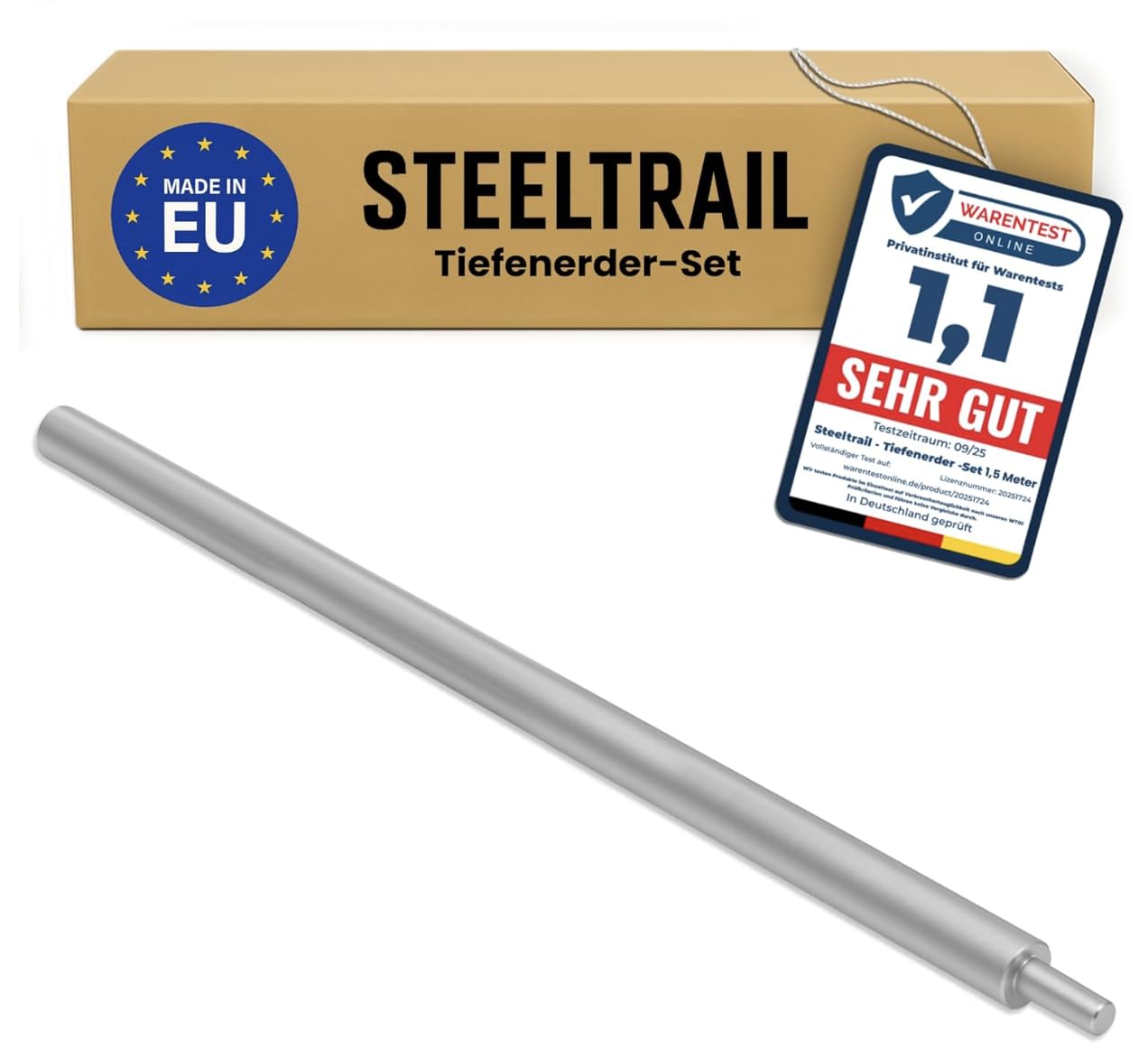 Tiefenerder-Stab V4A Set 1,5–6 m / 20 mm – Einzelstäbe